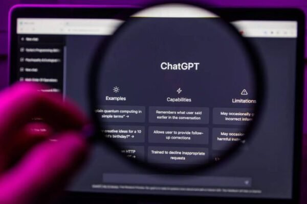 ChatGPT capabilities page under magnifying glass.